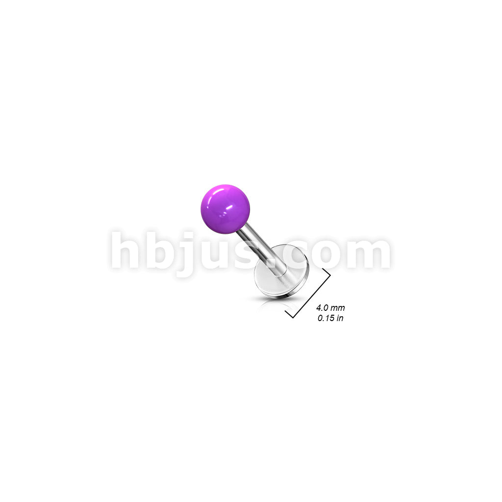 8 Pcs Value Pack of Assorted 316L Surgical Stainless Steel Monroe/Labret with Solid Color Acrylic Balls - Image 3