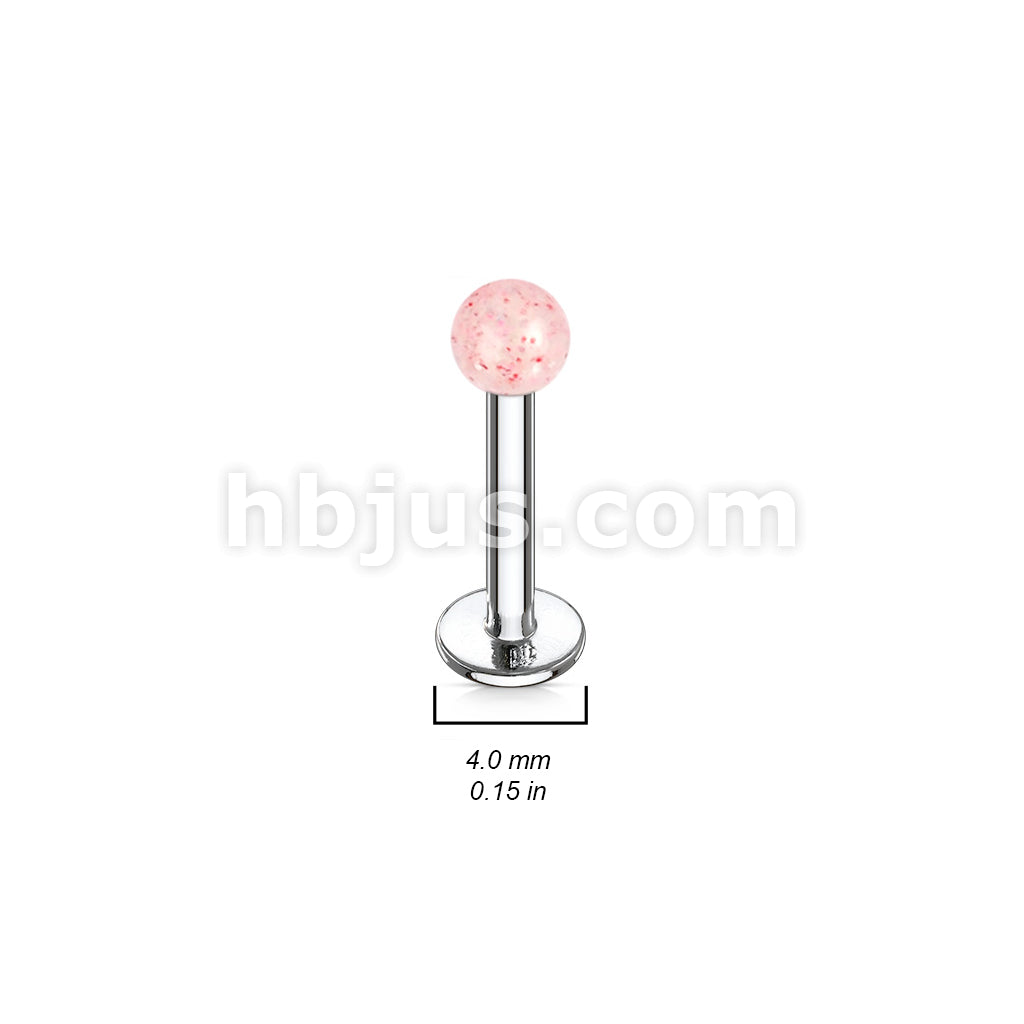 6 Pcs Value Pack of Assorted Glitter Acrylic Ball 316L Surgical Steel Labret & Monroe - Image 3