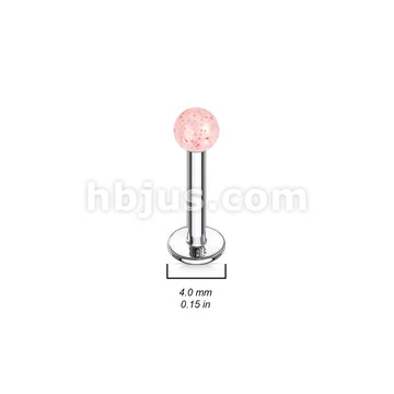 6 Pcs Value Pack of Assorted Glitter Acrylic Ball 316L Surgical Steel Labret & Monroe - Image 3
