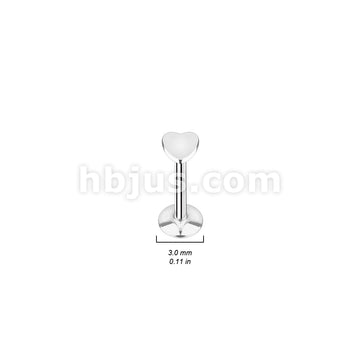 Value Pack 4 Pcs Internally Threaded 316L Surgical Steel Labret/Monroe with Heart Top - Image 3