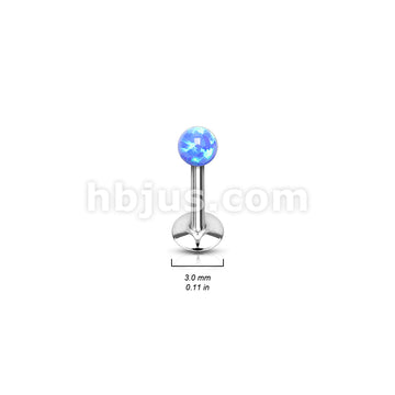 Value Pack 4 Pcs Internally Threaded 316L Surgical Steel Labret/Monroe with Opal Bal Top - Image 3