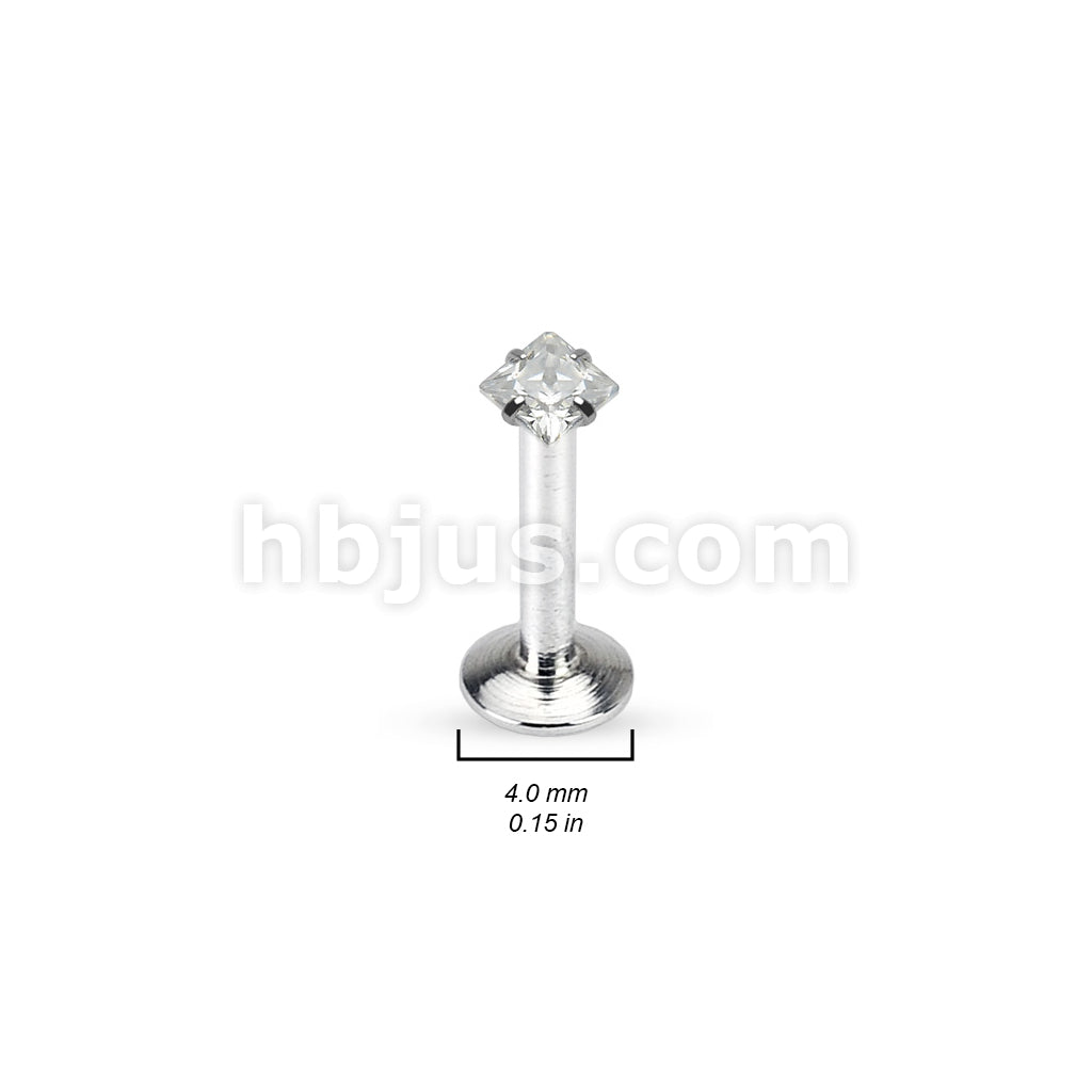 Value Pack 4 Pcs Internally Threaded 316L Surgical Steel Labret/Monroe with Prong Set CZ To - Image 3