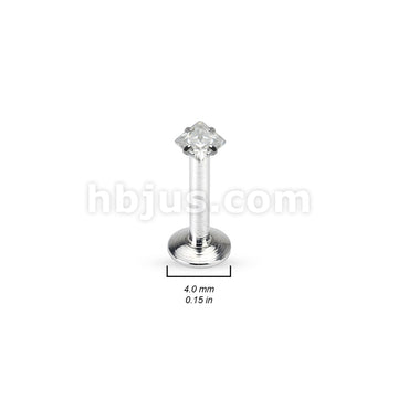 Value Pack 4 Pcs Internally Threaded 316L Surgical Steel Labret/Monroe with Prong Set CZ To - Image 3