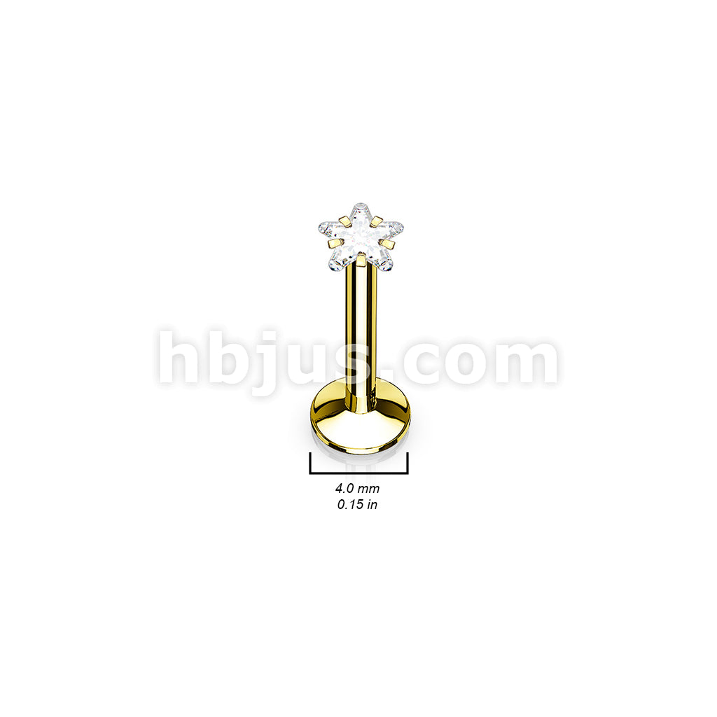 4 Pcs Value Pack Internally Threaded Star Prong Top Gem Labret Monroe Titanium IP Over 316L Surgical Steel  - Image 5