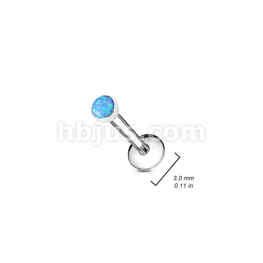 4 Pcs Value Pack Internally Threaded Opal Set 316L Surgical Steel Labret, Flat Back Studs - Image 3