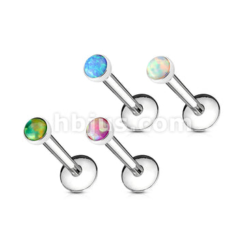 4 Pcs Value Pack Internally Threaded Opal Set 316L Surgical Steel Labret, Flat Back Studs - Image 2