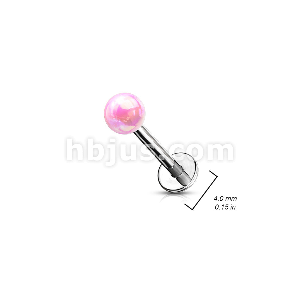 5 Pcs Value Pack Metallic AB Coating Ball 316L Surgical Steel Labret, Flat Back Studs - Image 3