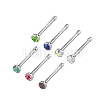 7 Pcs Value Pack of Assorted 316L Surgical Steel 2mm CZ Nose Bone Studs - Image 2