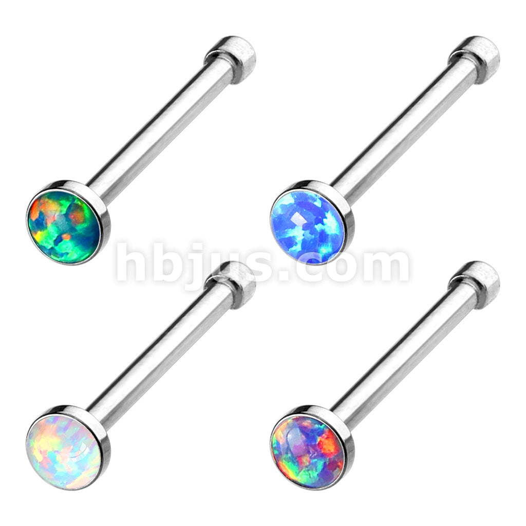 Opal Set Nose Stud Rings 4 pcs Value Pack - Image 2