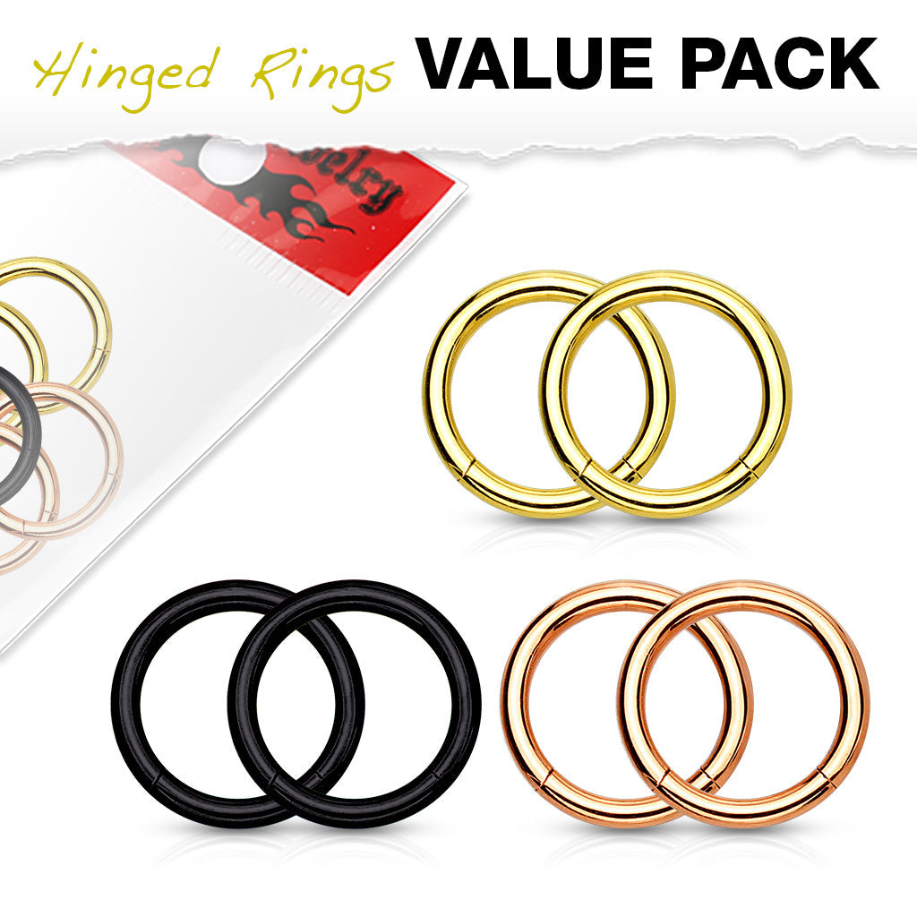PVD Over 316L Surgical Steel High Quality Precision Hinge Action Segment Rings