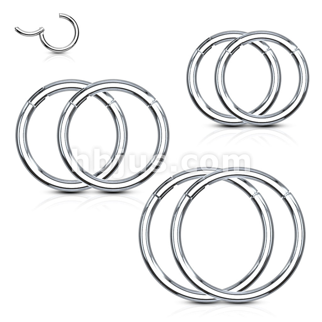 Value Packs 3 Pairs High Quality Precision 316L Surgical Steel Hinged Segment Rings - Image 3