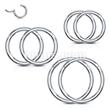 Value Packs 3 Pairs High Quality Precision 316L Surgical Steel Hinged Segment Rings - Image 3