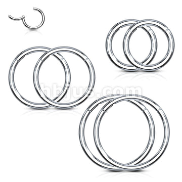 Value Packs 3 Pairs High Quality Precision 316L Surgical Steel Hinged Segment Rings - Image 4