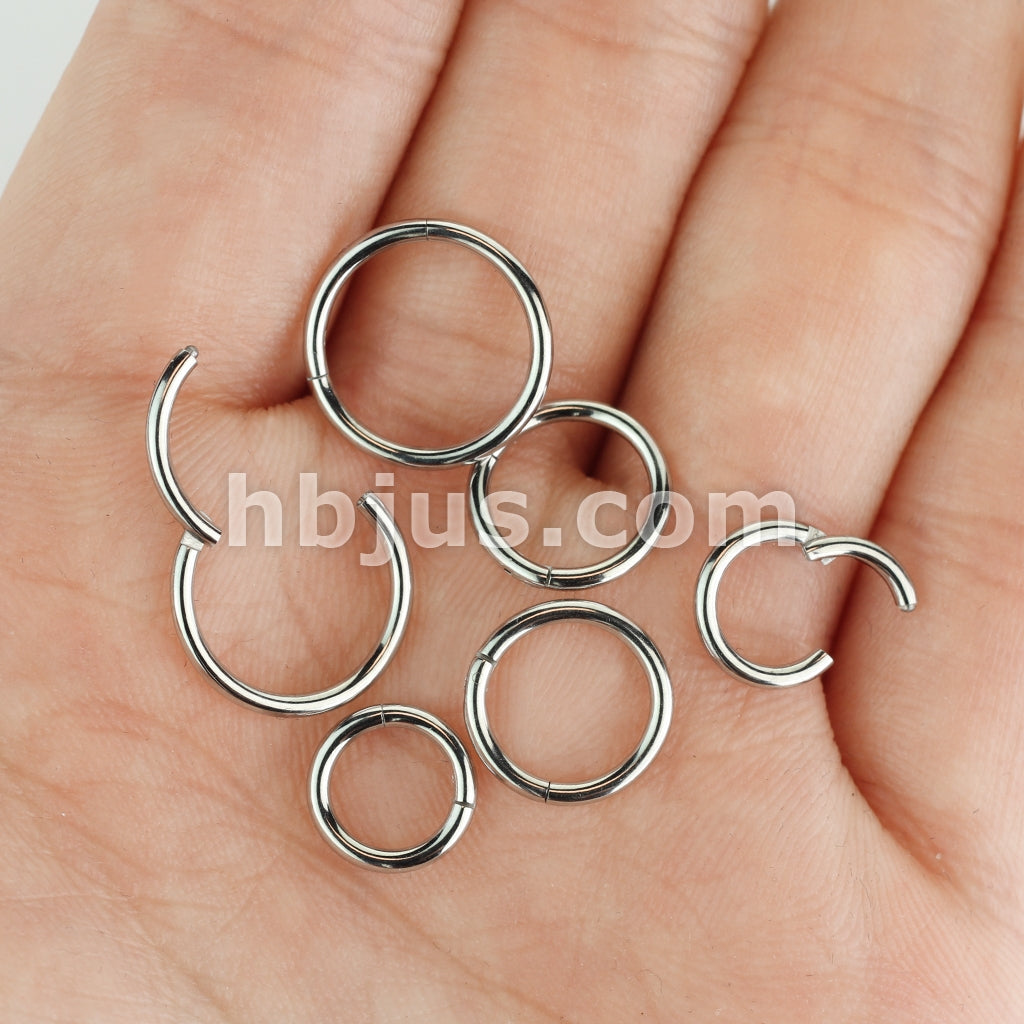 Value Packs 3 Pairs High Quality Precision 316L Surgical Steel Hinged Segment Rings - Image 5