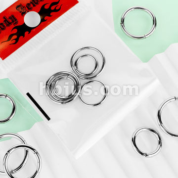 Value Packs 3 Pairs High Quality Precision 316L Surgical Steel Hinged Segment Rings - Image 6