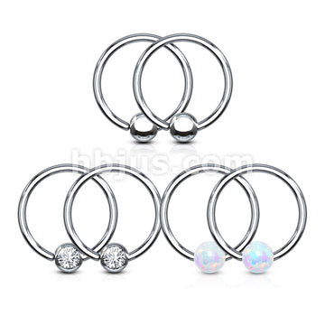 Value Packs 3 Pairs Assorted Fixed Ball 316L Surgical Steel Captive Bead Rings/Hoops - Image 3