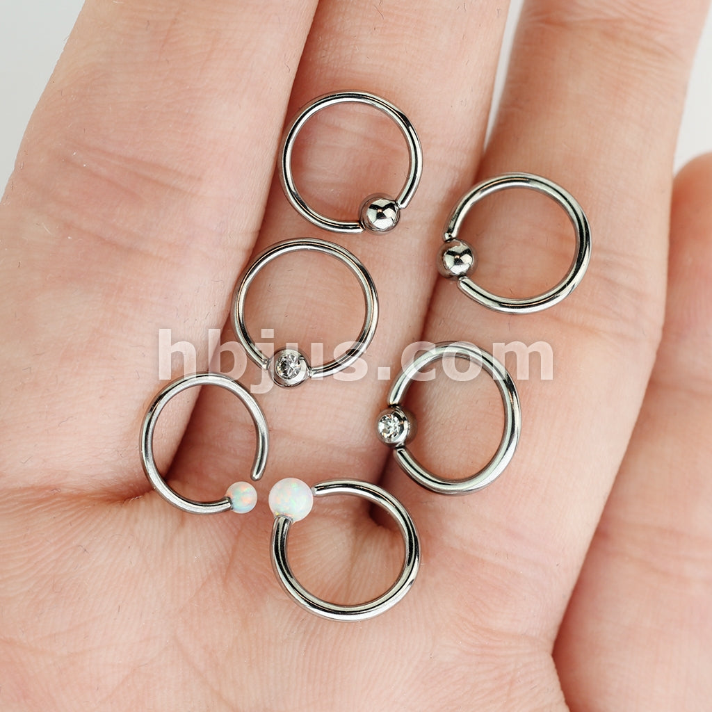 Value Packs 3 Pairs Assorted Fixed Ball 316L Surgical Steel Captive Bead Rings/Hoops - Image 4