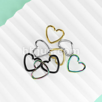 Value Packs 4 Pairs Plated Heart Cut Rings 316L Surgical Steel for Cartilage/Tragus/Daith and More - Image 4