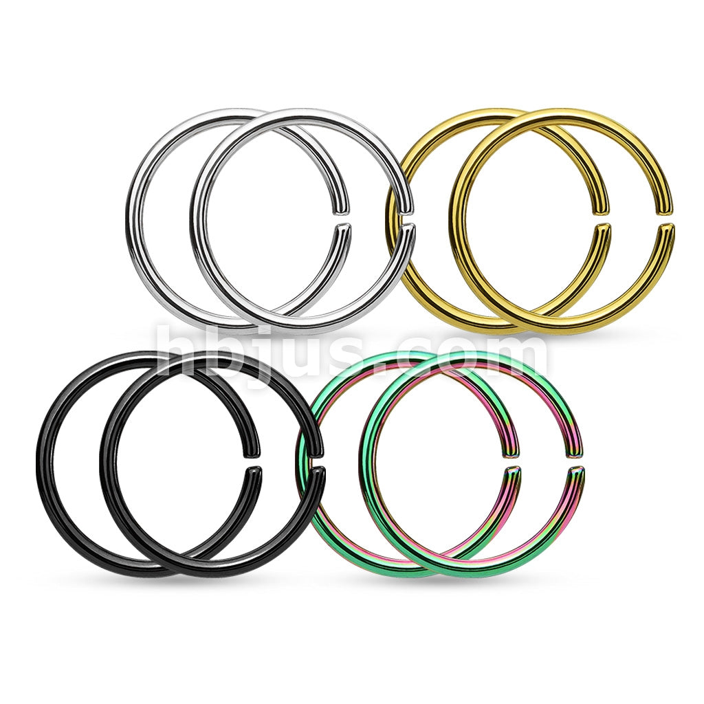 Value Packs 4 Pairs 316L Surgical Steel Cut Rings - Image 2