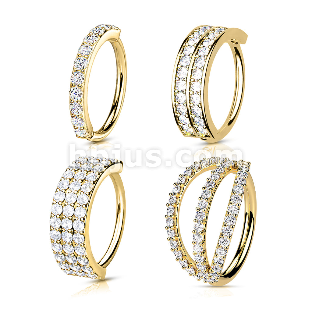 4 Pcs Value Pack, CZ Paved Facing Out Bendable Hoops for Ear Cartilage, Nose and More - Image 2