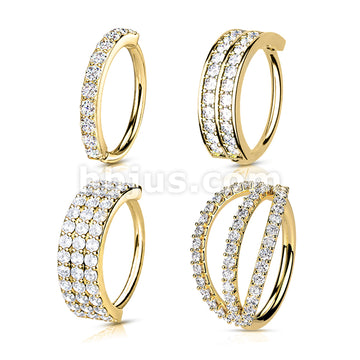 4 Pcs Value Pack, CZ Paved Facing Out Bendable Hoops for Ear Cartilage, Nose and More - Image 2