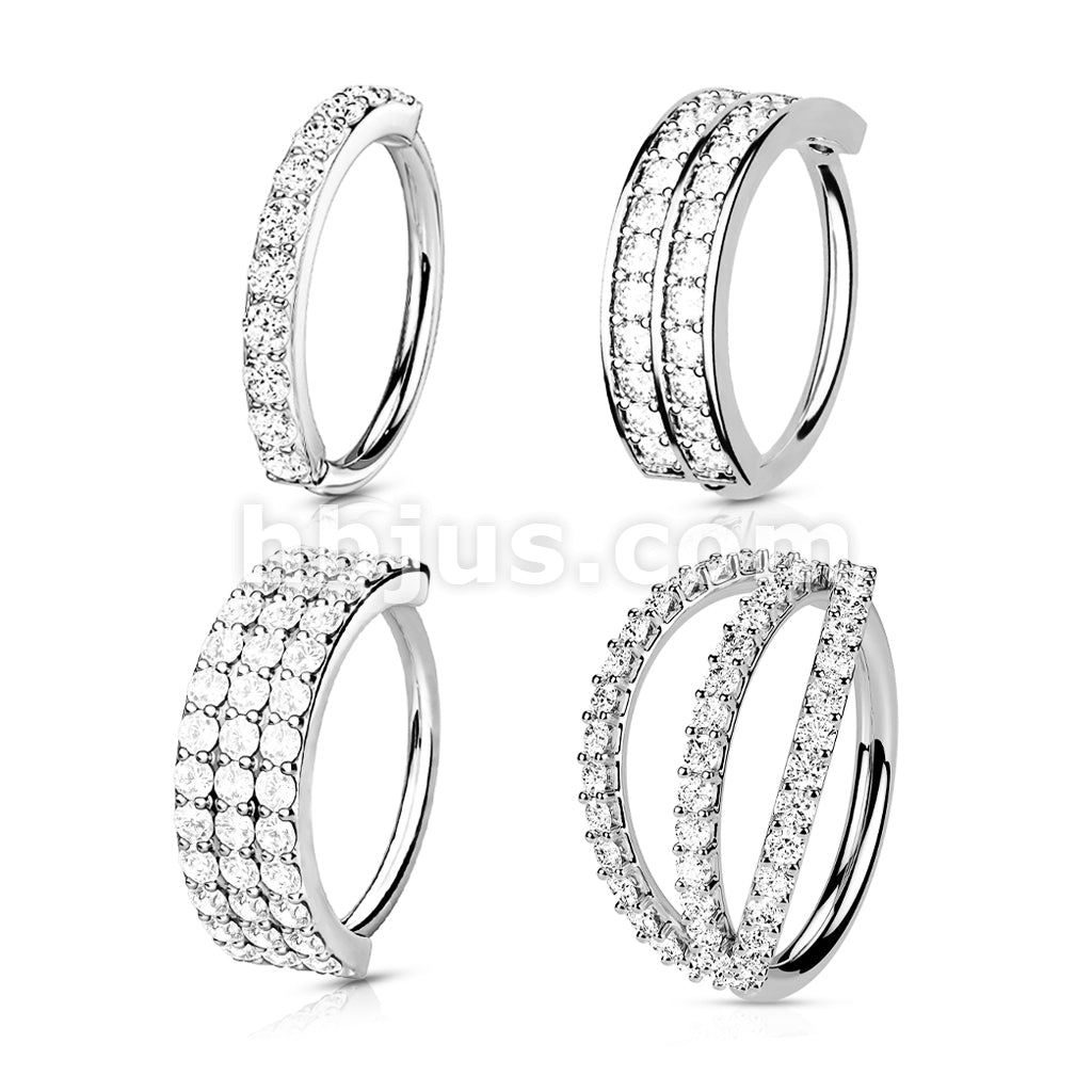 4 Pcs Value Pack, CZ Paved Facing Out Bendable Hoops for Ear Cartilage, Nose and More - Image 4
