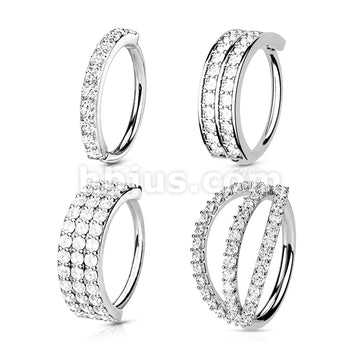 4 Pcs Value Pack, CZ Paved Facing Out Bendable Hoops for Ear Cartilage, Nose and More - Image 4