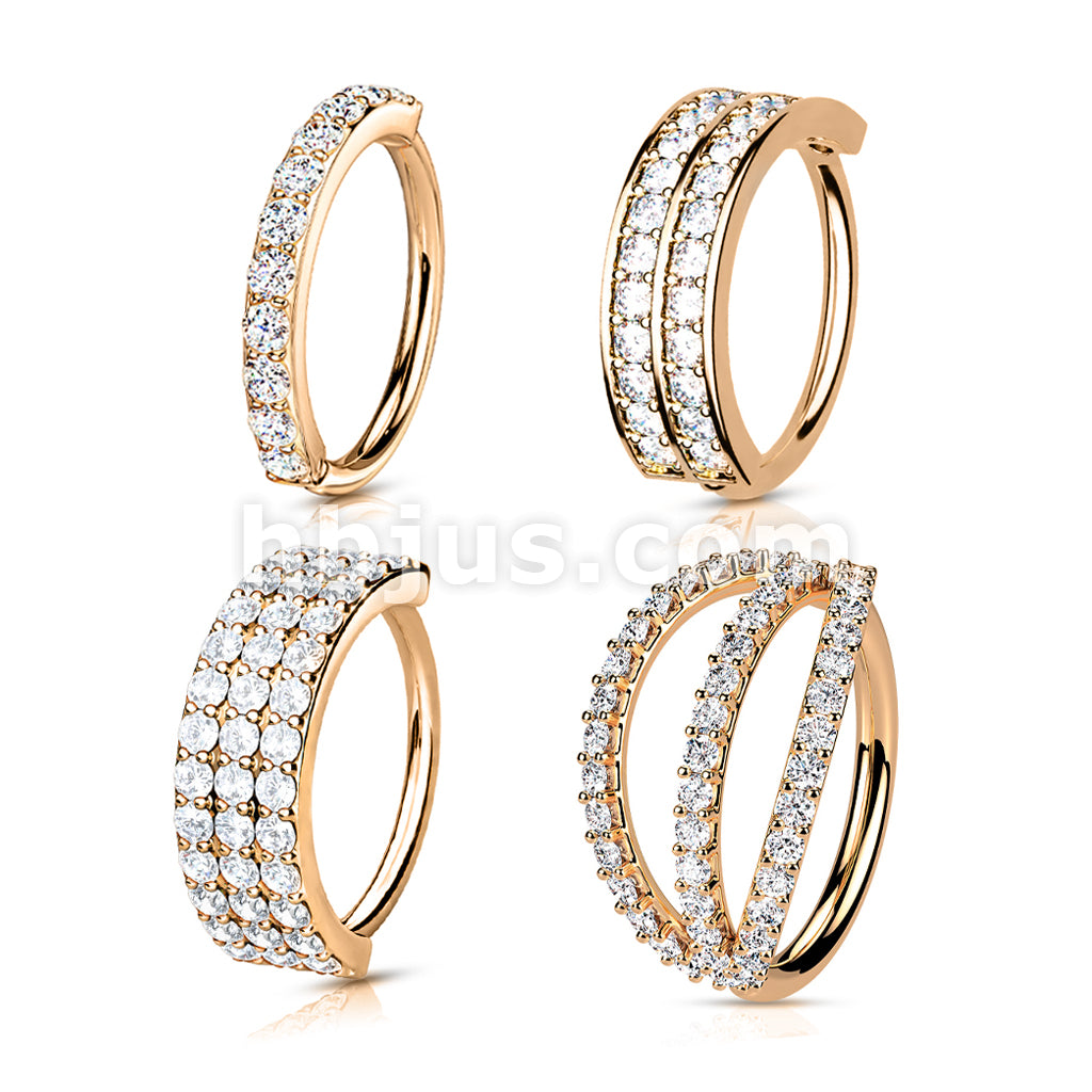 4 Pcs Value Pack, CZ Paved Facing Out Bendable Hoops for Ear Cartilage, Nose and More - Image 6