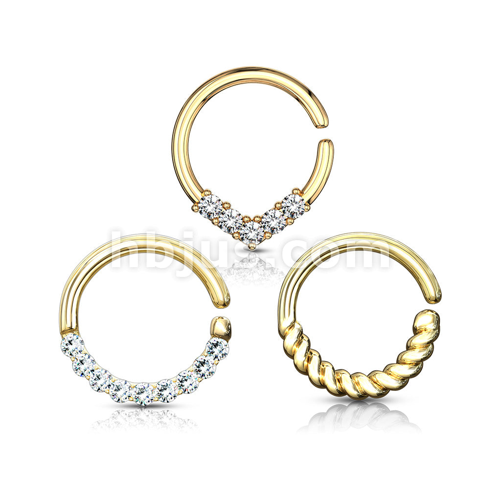 3 Pcs Assorted Hoops for Cartilage, Tragus, Septum, and More - Image 2