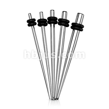 5 Pcs of Small Sized 316L Surgical Steel Stretching Taper Kit with O-Rings - Image 2