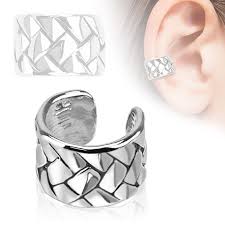 Weaving Pattern Brass Non Piercing Ear Cuff