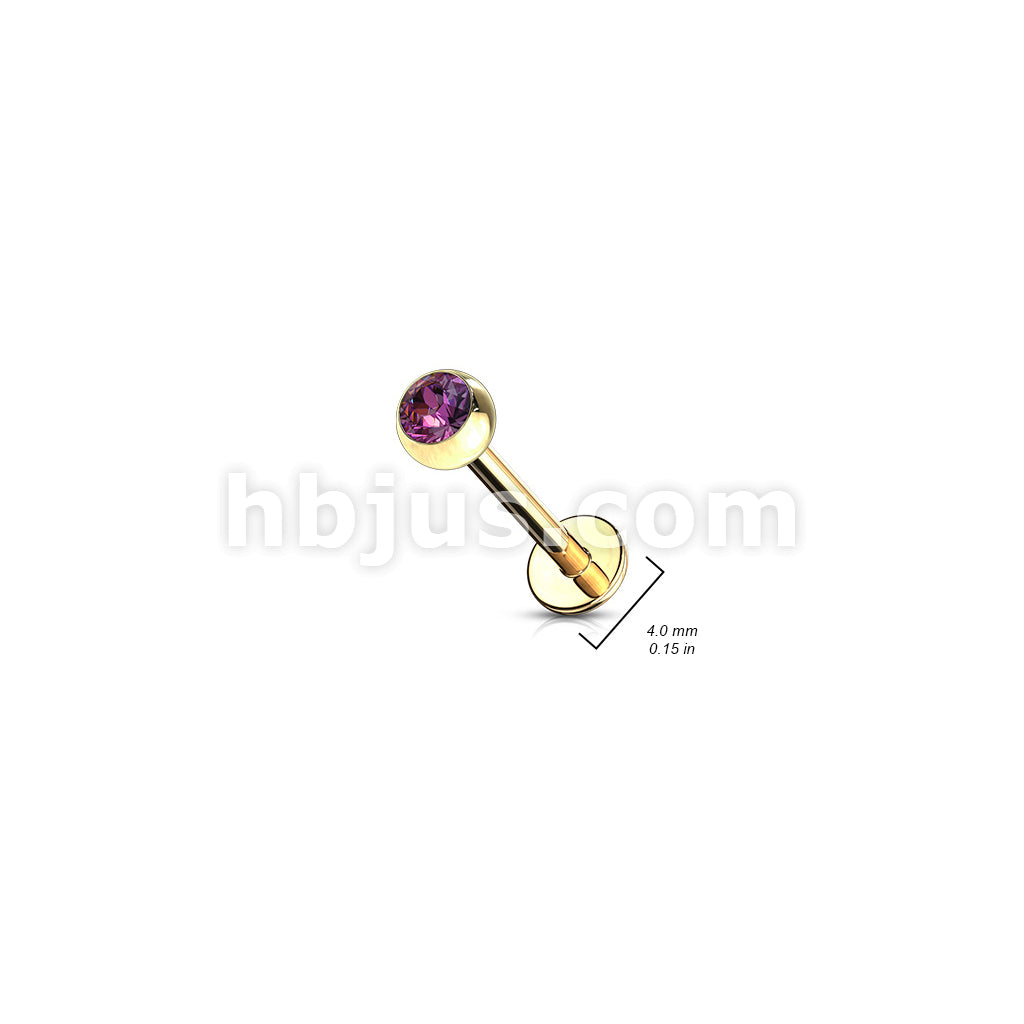 Gold Plated over 316L Surgical Steel Labret/Monroes 100pc Pack (10pcs X 10 Colors)  - Image 2