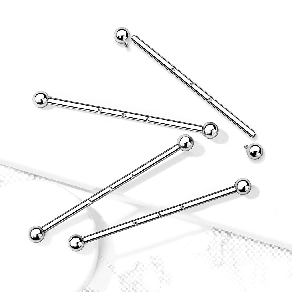 316L Surgical Steel Internally Threaded Industrial Barbells with...