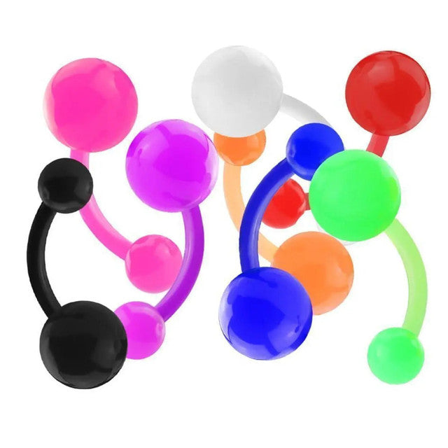 Bio-Flex Navel Rings With Solid Acrylic Balls
