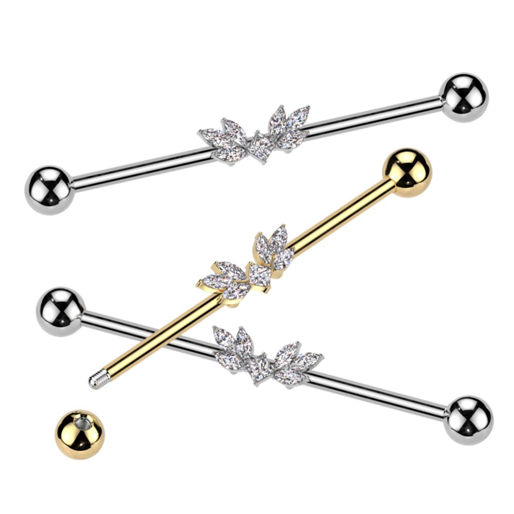 316L Surgical Steel 316L Surgical Steel Marquise CZ Wings Industrial...