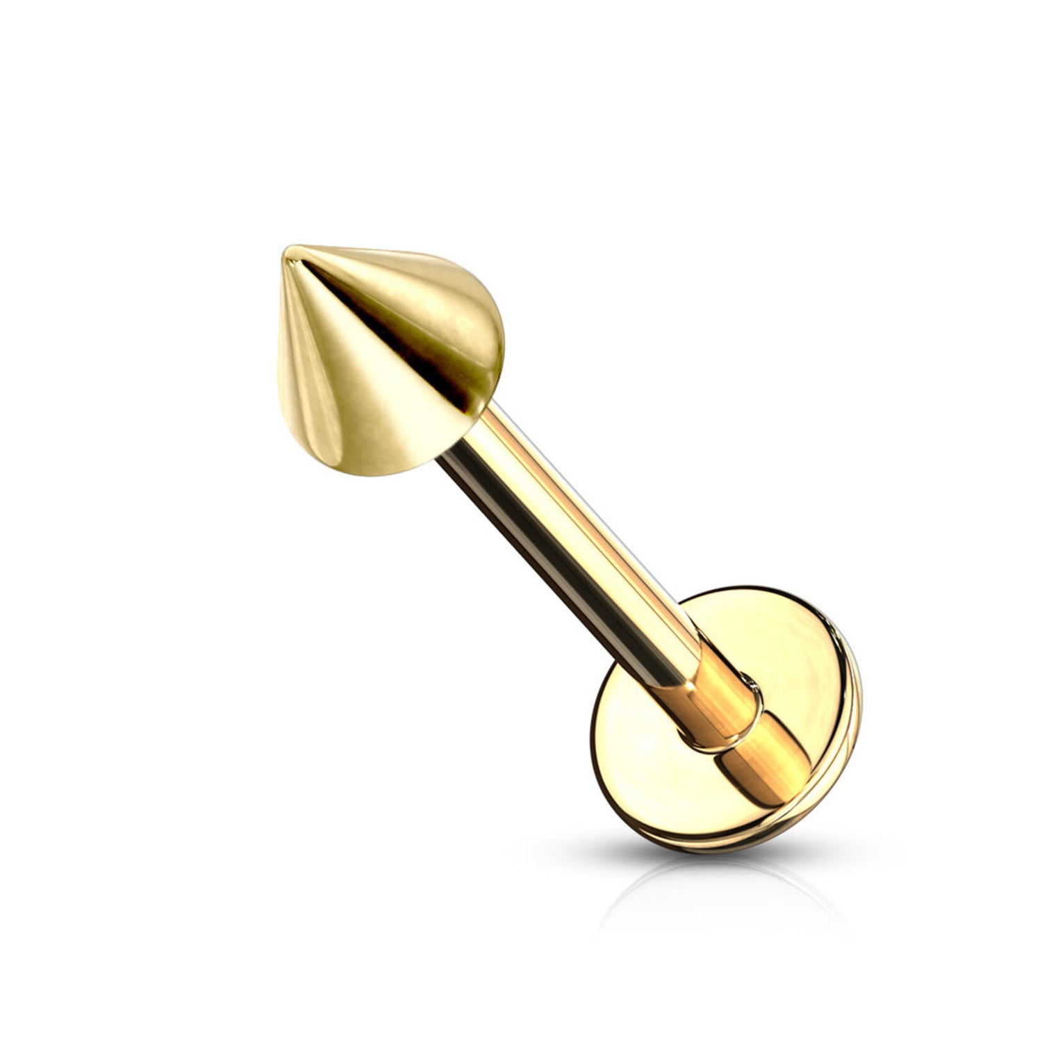 Gold Plated Over 316L Surgical Steel Labret Studs With Spike