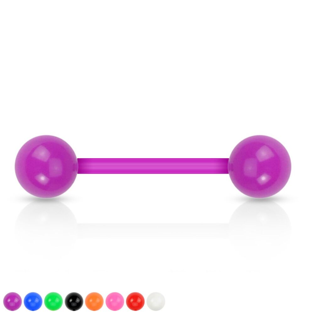 Bioflex Solid Color UV Reactive Acrylic Balls Flexible Barbells