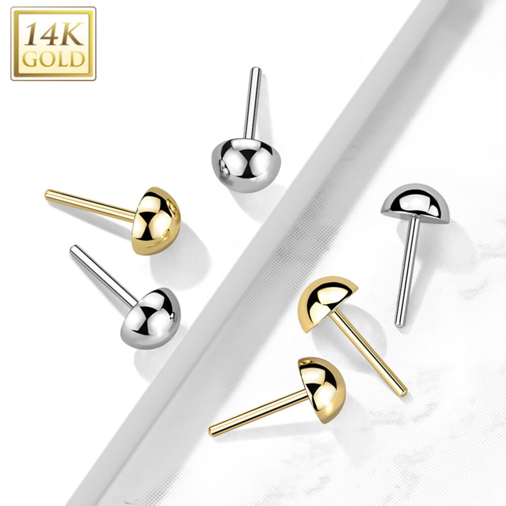 14KT Gold 14K Gold Threadless Push In Dome Top