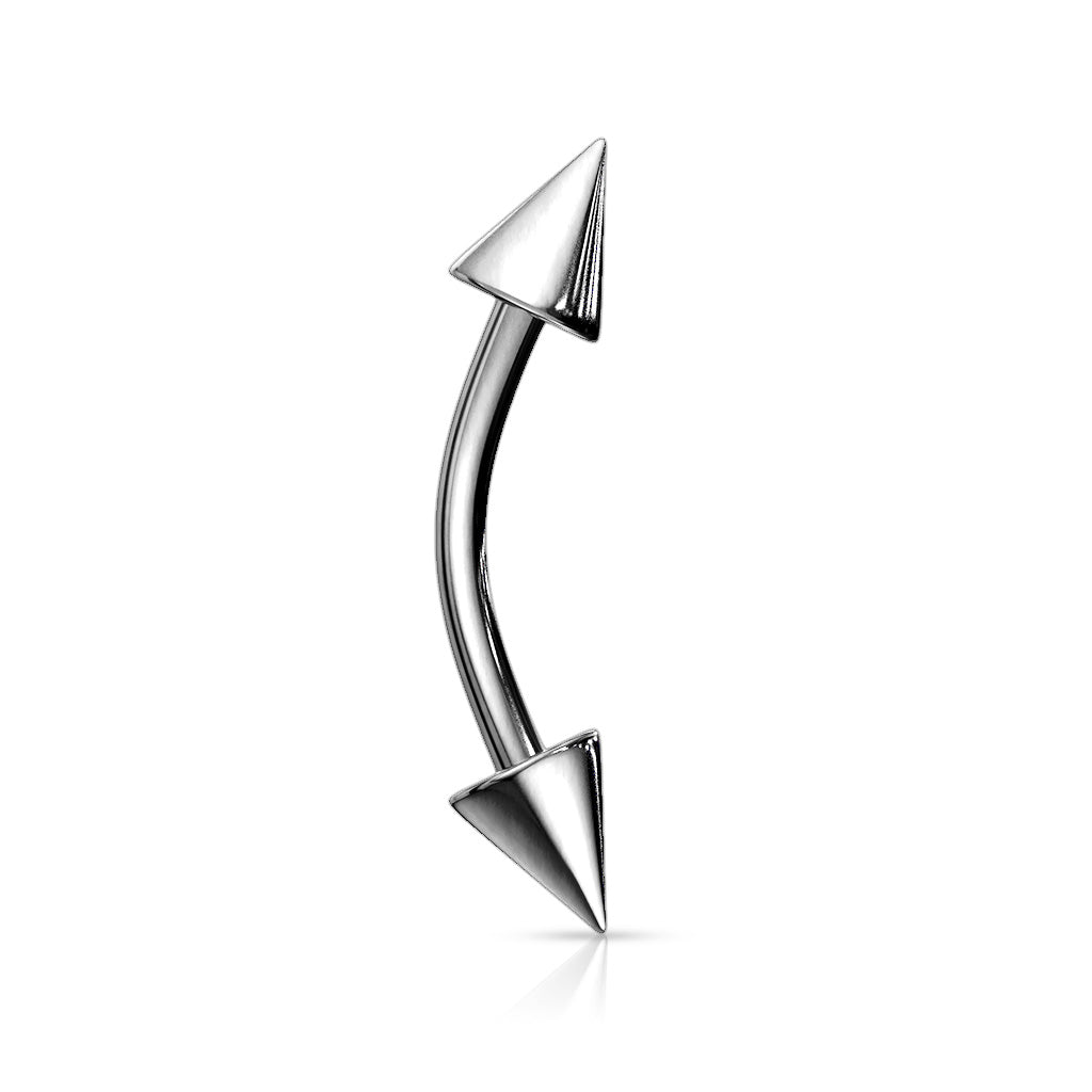 Implant Grade Titanium Externally Threaded Spike Curved Barbell