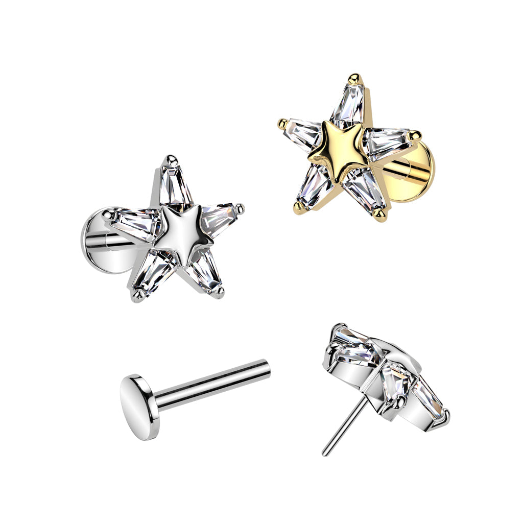 316L Surgical Steel 316L Surgical Steel Threadless Push In Flat Back...