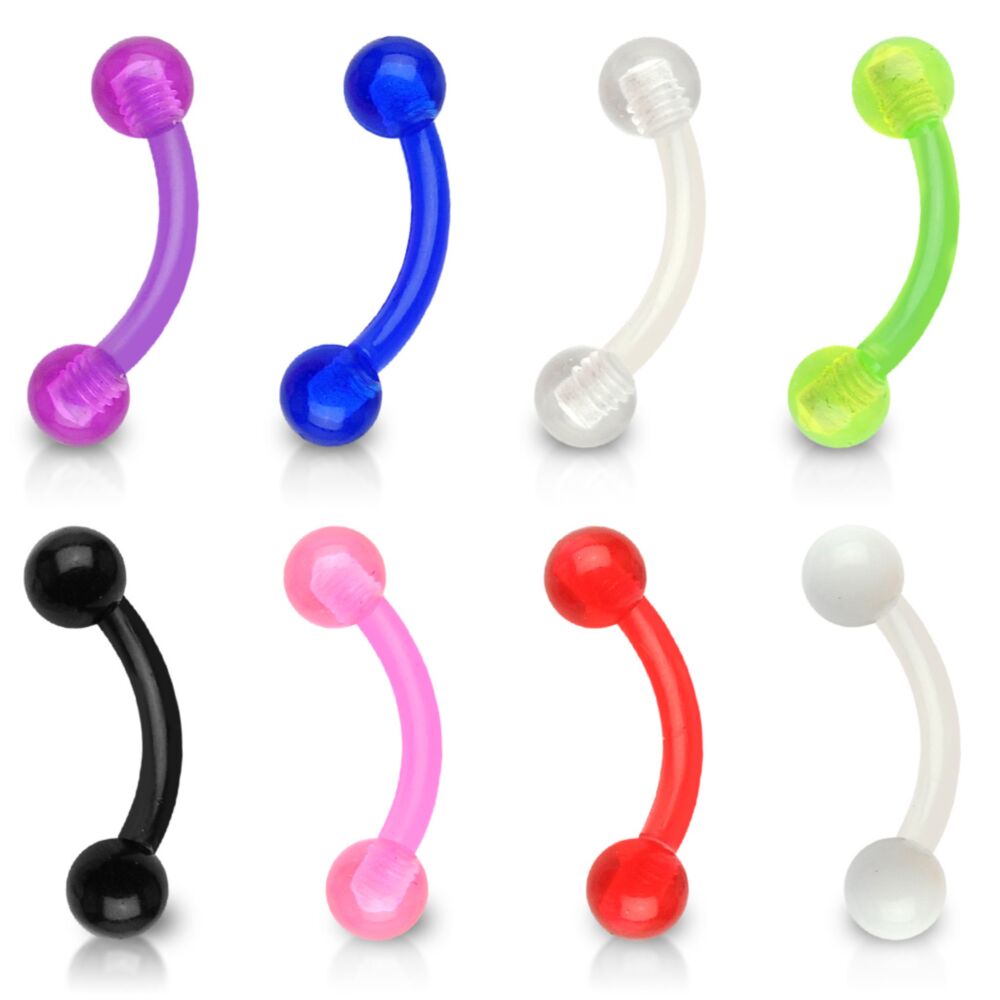 Bioflex Acrylic Flexible Eyebrow Curve W/ Acrylic Ball
