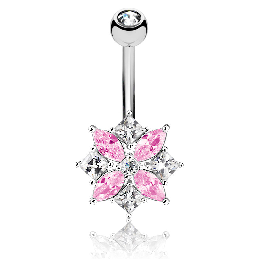316L Surgical Steel 316L Surgical Steel Marquise and Square CZ Cluster...