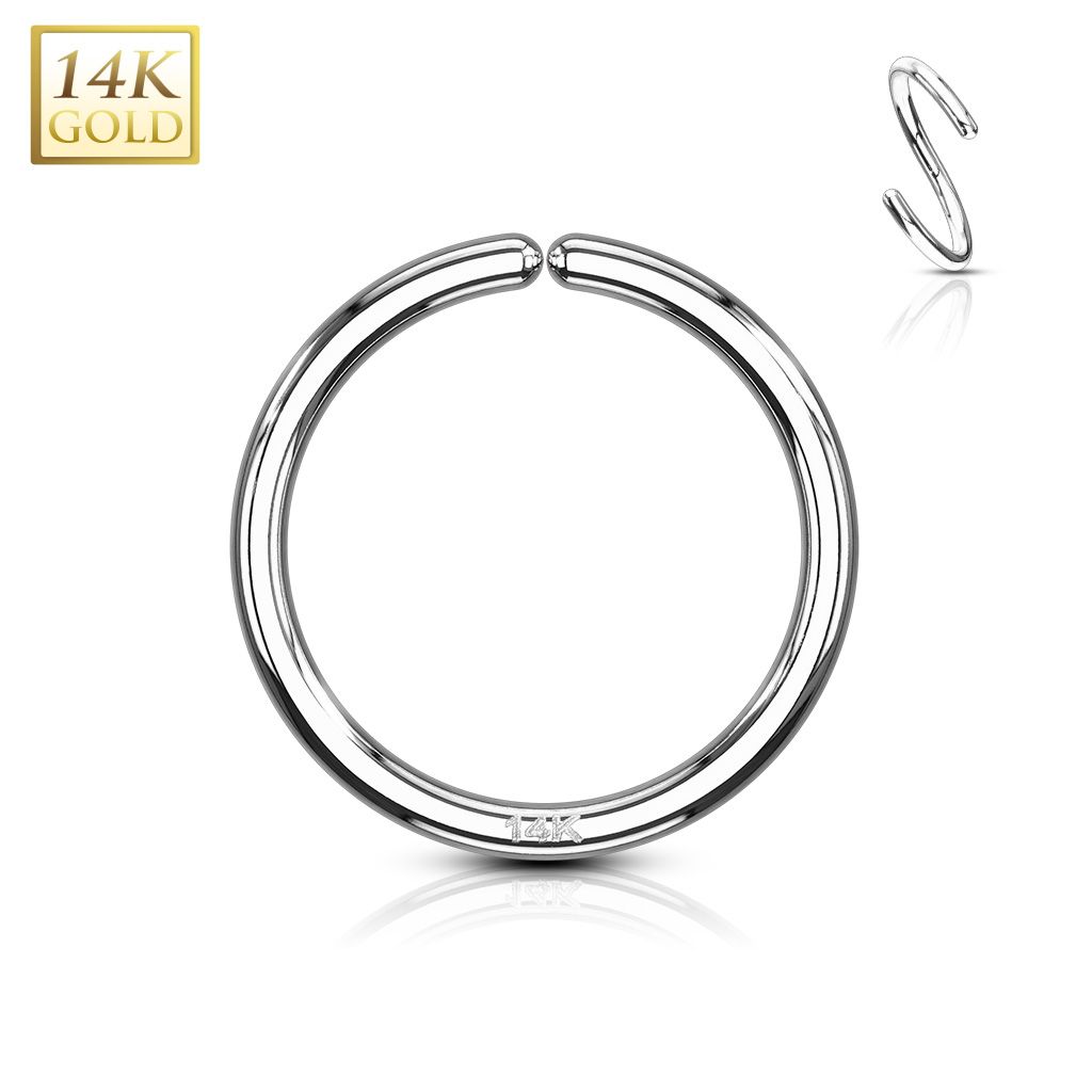14KT Gold 14Kt. White Gold Bendable Hoop Rings For Ear Cratilage,...