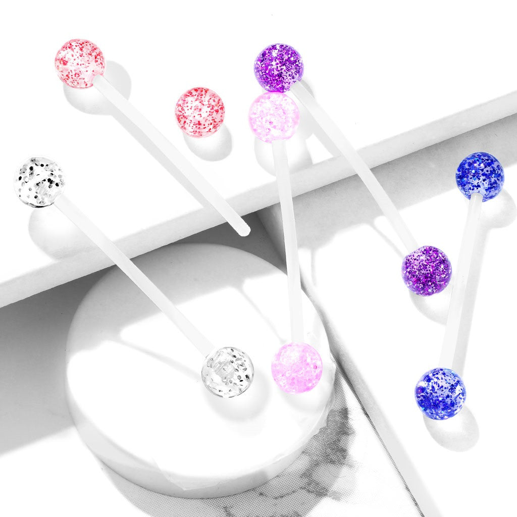Bioflex Flexible Pregnancy Belly Ring with Glitter Balls