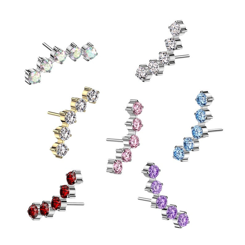 ASTM F136 Titanium Implant Grade Titanium Threadless Push In 5 Round CZ...