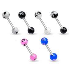Multi Shap Acrylic Balls 316L Surgical Steel Barbell