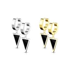 316L Surgical Steel Pair of Stainless Steel Hinged Hoop Earrings with...