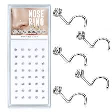 Prong Set Heart CZ Top 316L Surgical Steel Nose Screw