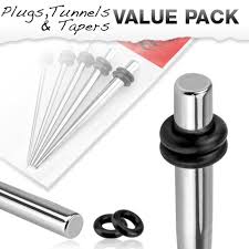 Small Sized 316L Surgical Steel Stretching Taper Kit with O-Rings