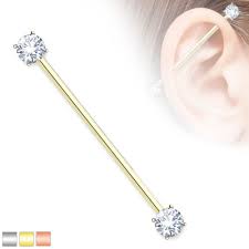 316L Surgical Steel Round CZ Prong Set Ends 316L Surgical Steel...